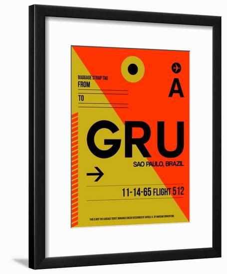 GRU Sao Paulo Luggage Tag II-NaxArt-Framed Art Print