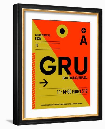 GRU Sao Paulo Luggage Tag II-NaxArt-Framed Art Print