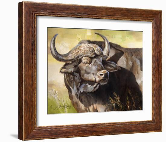 Grumpy Cape Buffalo-Joni Johnson-Godsy-Framed Giclee Print