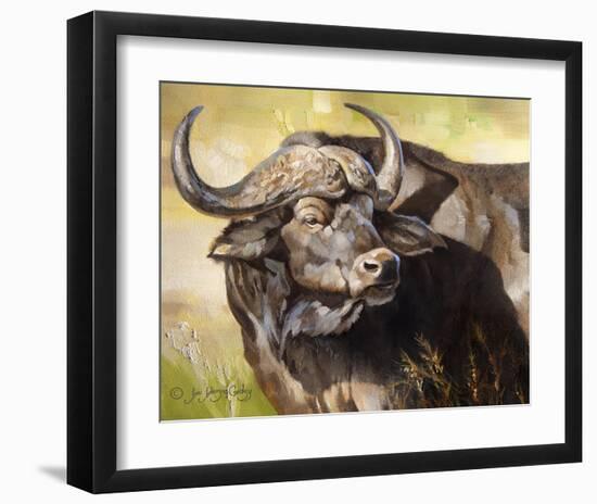 Grumpy Cape Buffalo-Joni Johnson-Godsy-Framed Giclee Print