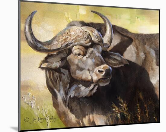Grumpy Cape Buffalo-Joni Johnson-Godsy-Mounted Giclee Print
