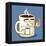 Grumpy Coffee Cartoon Character Eating A Donut-Tony Oshlick-Framed Stretched Canvas