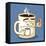 Grumpy Coffee Cartoon Character Eating A Donut-Tony Oshlick-Framed Stretched Canvas