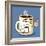 Grumpy Coffee Cartoon Character Eating A Donut-Tony Oshlick-Framed Premium Giclee Print