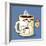 Grumpy Coffee Cartoon Character Eating A Donut-Tony Oshlick-Framed Premium Giclee Print