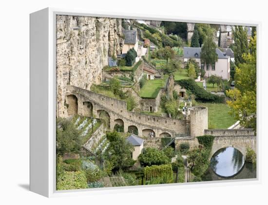 Grund Neighborhood, Luxembourg City, Luxembourg-William Sutton-Framed Premier Image Canvas