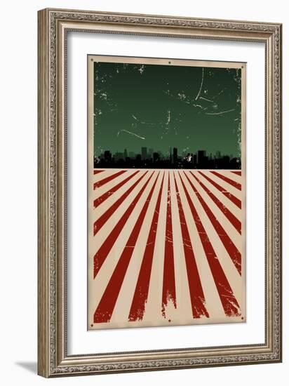 Grunge American Poster-Benchart-Framed Art Print