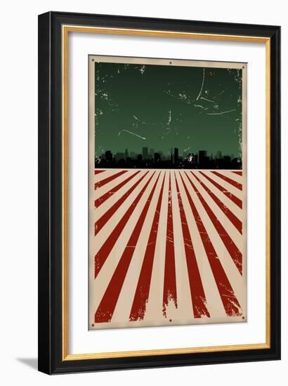 Grunge American Poster-Benchart-Framed Art Print