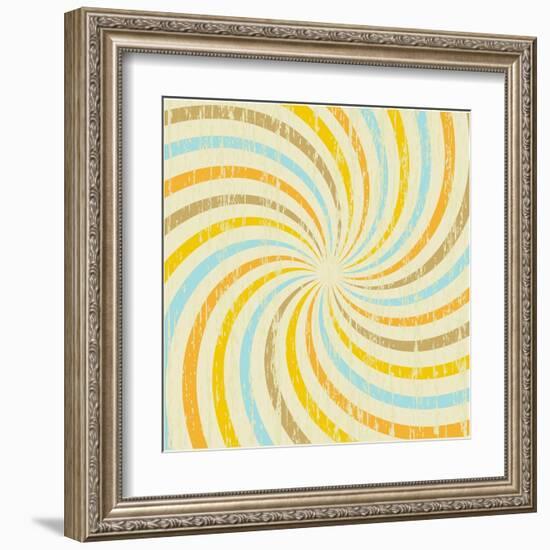 Grunge Background with Multicolored Rays. Vector.-mcherevan-Framed Art Print