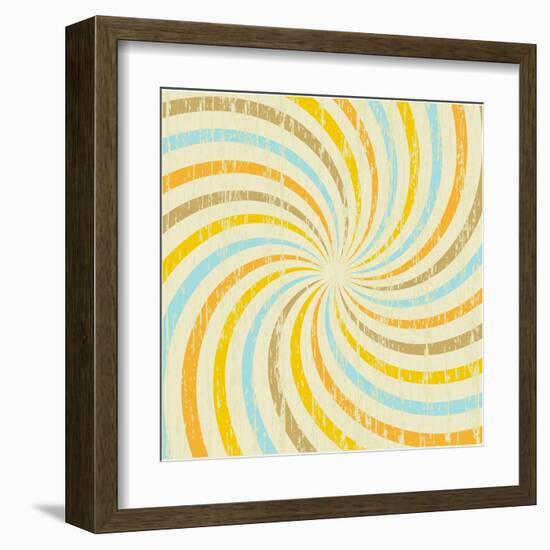 Grunge Background with Multicolored Rays. Vector.-mcherevan-Framed Art Print