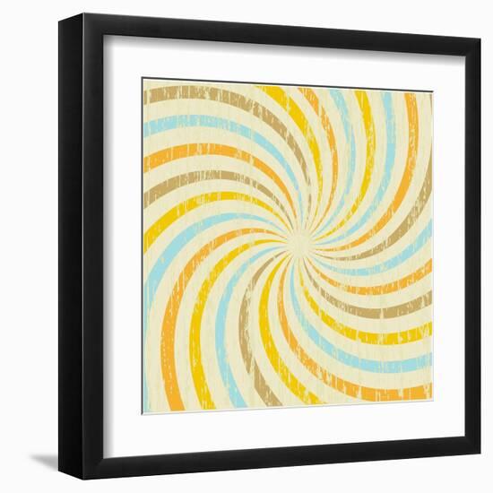 Grunge Background with Multicolored Rays. Vector.-mcherevan-Framed Art Print