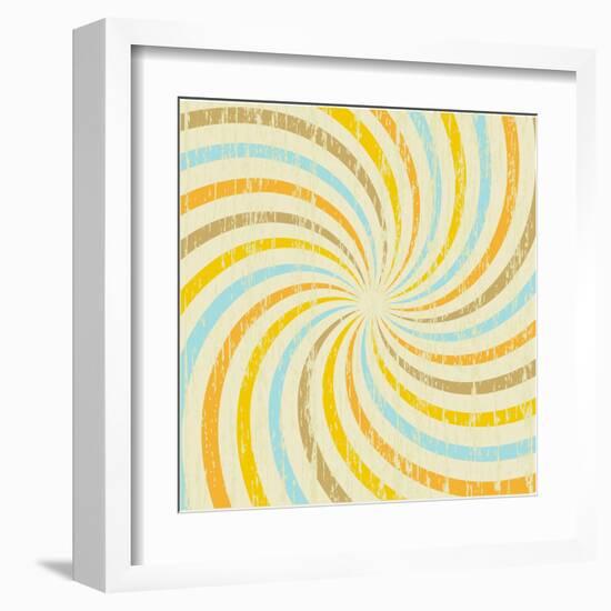 Grunge Background with Multicolored Rays. Vector.-mcherevan-Framed Art Print