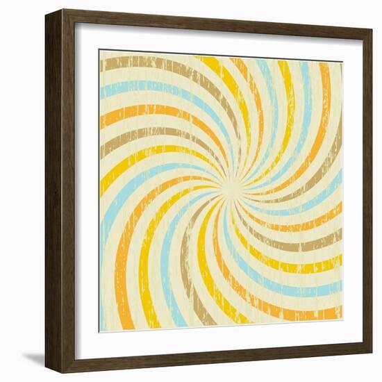 Grunge Background with Multicolored Rays. Vector.-mcherevan-Framed Art Print