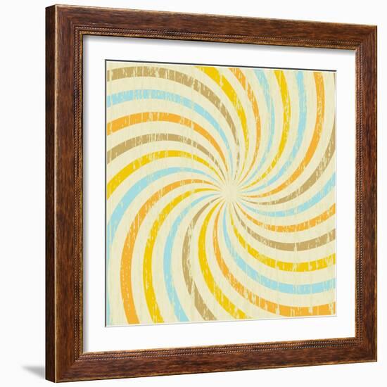 Grunge Background with Multicolored Rays. Vector.-mcherevan-Framed Art Print