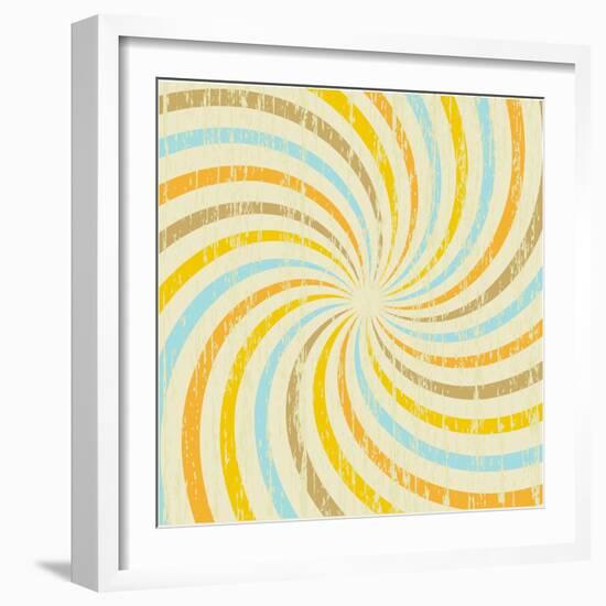 Grunge Background with Multicolored Rays. Vector.-mcherevan-Framed Art Print