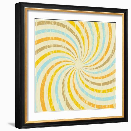 Grunge Background with Multicolored Rays. Vector.-mcherevan-Framed Art Print