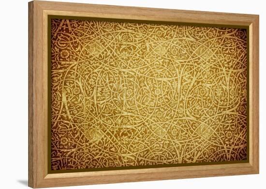 Grunge Background With Oriental Ornaments-javarman-Framed Stretched Canvas