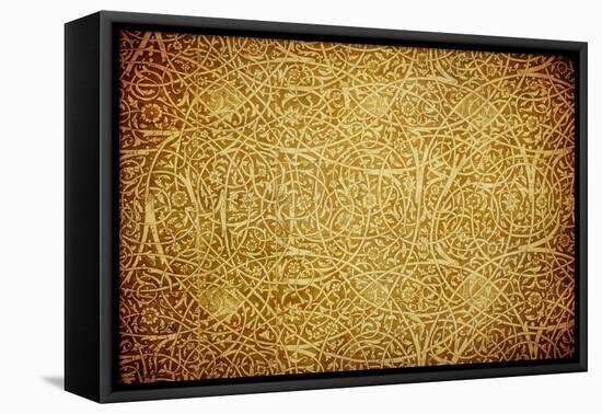 Grunge Background With Oriental Ornaments-javarman-Framed Stretched Canvas