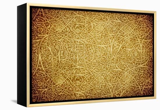 Grunge Background With Oriental Ornaments-javarman-Framed Stretched Canvas