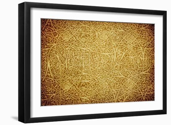 Grunge Background With Oriental Ornaments-javarman-Framed Art Print