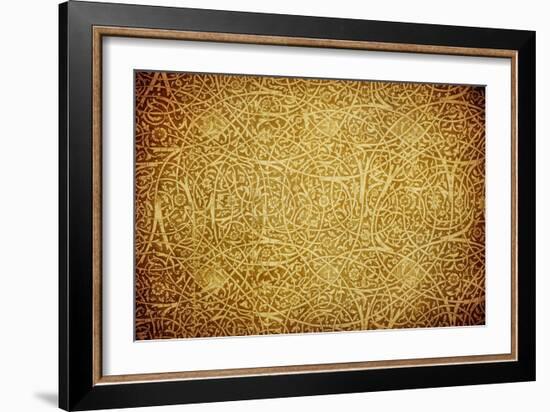 Grunge Background With Oriental Ornaments-javarman-Framed Art Print