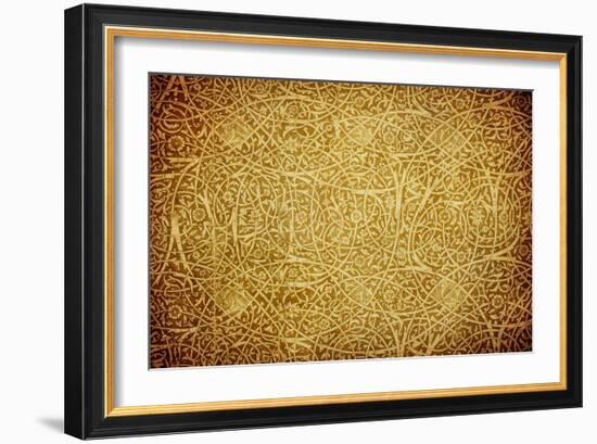 Grunge Background With Oriental Ornaments-javarman-Framed Art Print