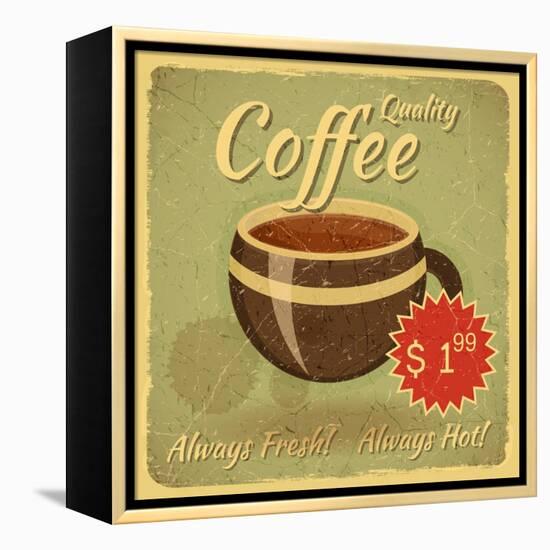 Grunge Card With Coffee Cup-elfivetrov-Framed Stretched Canvas