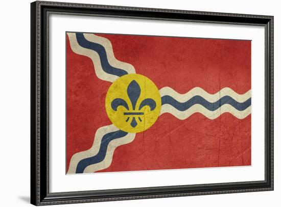 Grunge City Flag Of St Louis City In Missouri In The U.S.A-Speedfighter-Framed Art Print