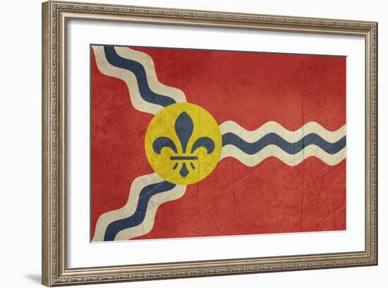 Grunge City Flag Of St Louis City In Missouri In The U.S.A-Speedfighter-Framed Art Print