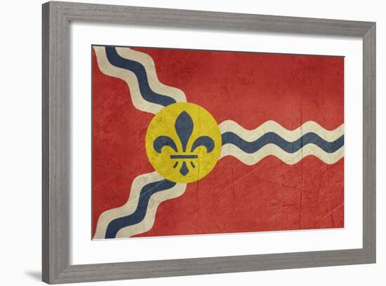 Grunge City Flag Of St Louis City In Missouri In The U.S.A-Speedfighter-Framed Art Print