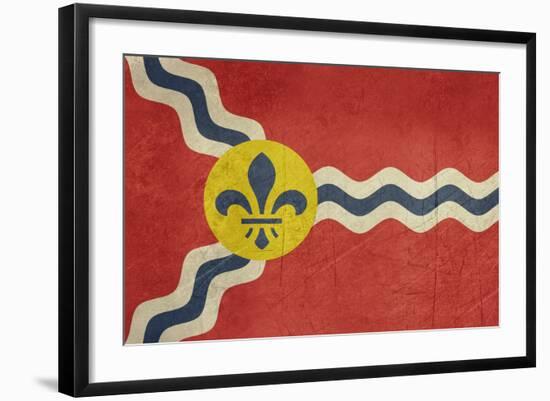 Grunge City Flag Of St Louis City In Missouri In The U.S.A-Speedfighter-Framed Art Print