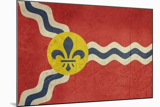 Grunge City Flag Of St Louis City In Missouri In The U.S.A-Speedfighter-Mounted Art Print