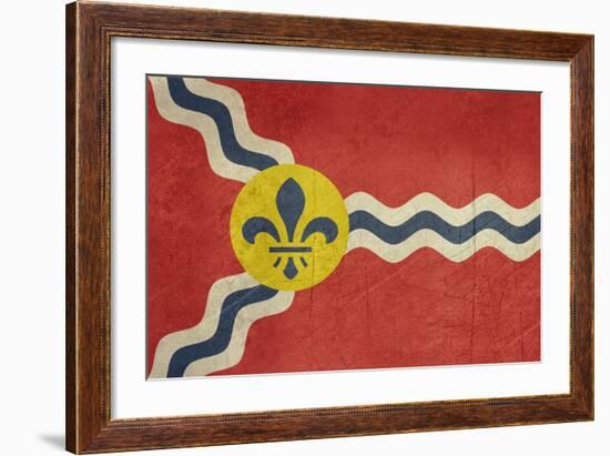 Grunge City Flag Of St Louis City In Missouri In The U.S.A-Speedfighter-Framed Art Print