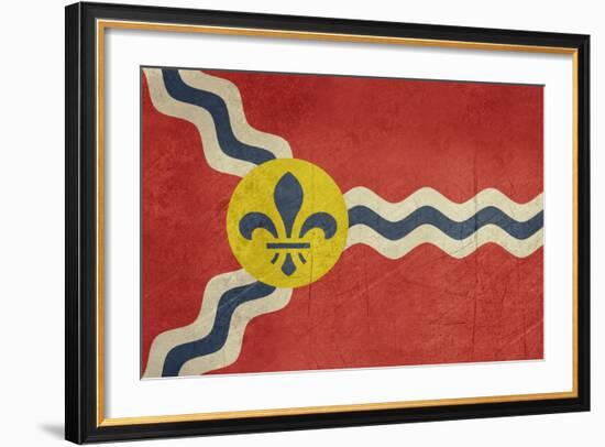 Grunge City Flag Of St Louis City In Missouri In The U.S.A-Speedfighter-Framed Art Print