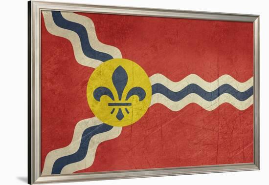 Grunge City Flag Of St Louis City In Missouri In The U.S.A-Speedfighter-Framed Art Print