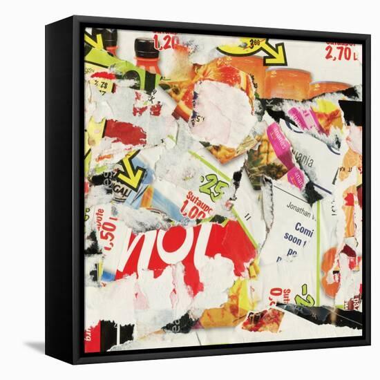 Grunge Collage Background Made Of Torn Advertisement Posters, Magazines-donatas1205-Framed Stretched Canvas
