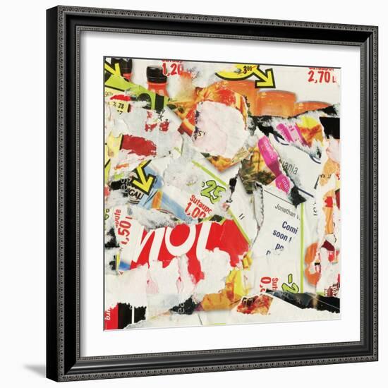 Grunge Collage Background Made Of Torn Advertisement Posters, Magazines-donatas1205-Framed Art Print