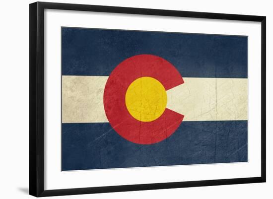 Grunge Colorado State Flag Of America, Isolated On White Background-Speedfighter-Framed Art Print