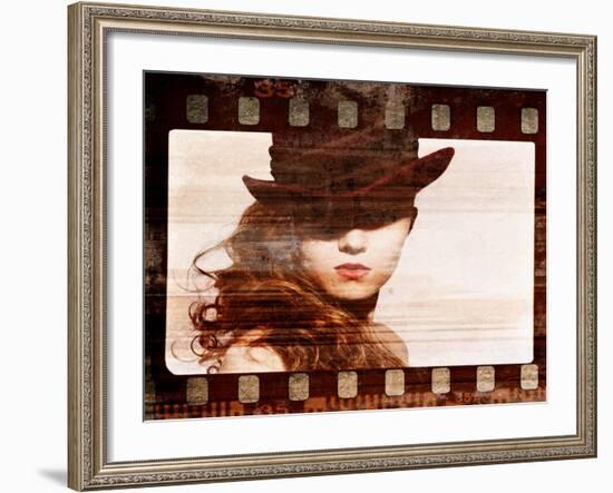 Grunge Film Frame. Retro Shot. Fashion Art Photo-dpaint-Framed Art Print