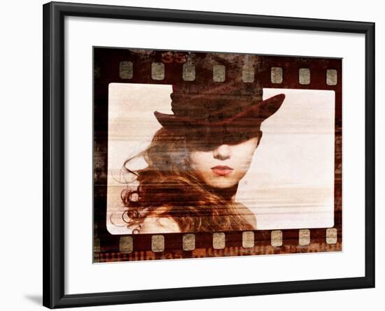 Grunge Film Frame. Retro Shot. Fashion Art Photo-dpaint-Framed Art Print