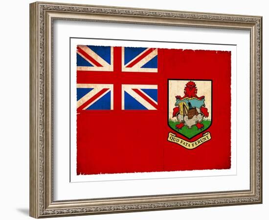 Grunge Flag Of Bermuda-cmfotoworks-Framed Art Print