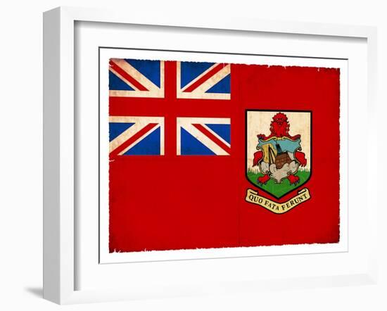 Grunge Flag Of Bermuda-cmfotoworks-Framed Art Print