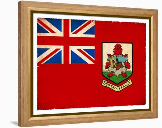 Grunge Flag Of Bermuda-cmfotoworks-Framed Stretched Canvas