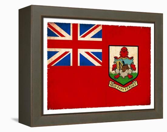 Grunge Flag Of Bermuda-cmfotoworks-Framed Stretched Canvas