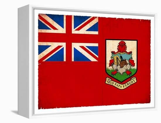 Grunge Flag Of Bermuda-cmfotoworks-Framed Stretched Canvas