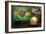 Grunge Flag Of Brasil On The Wall And Ball-yuran-78-Framed Art Print