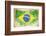 Grunge Flag Of Brazil On Wooden Texture-donatas1205-Framed Photographic Print