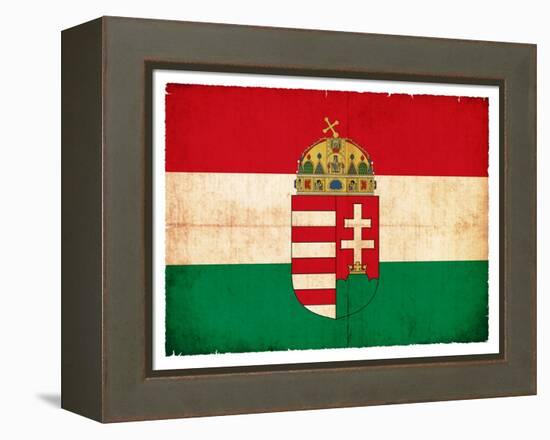 Grunge Flag Of Hungary-cmfotoworks-Framed Stretched Canvas