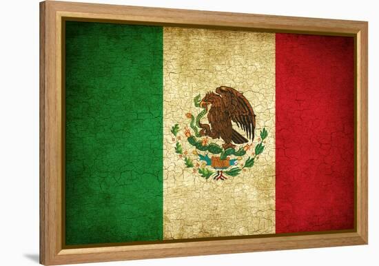 Grunge Flag Of Mexico-Graphic Design Resources-Framed Stretched Canvas