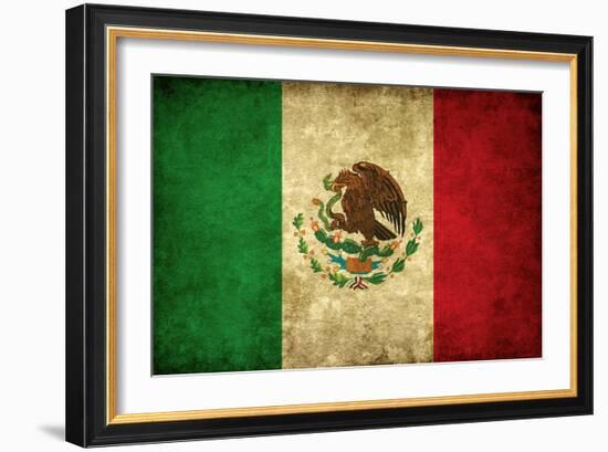 Grunge Flag of Mexico-Graphic Design Resources-Framed Art Print